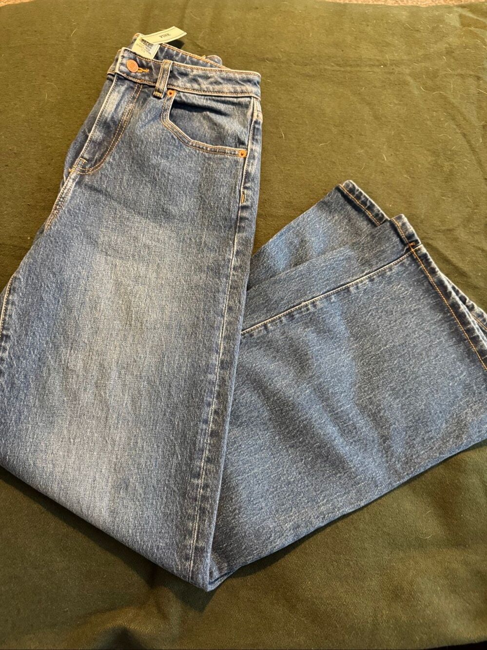 NWT PINK Victoria's Secret Women's High Rise Denim Wide Leg Jeans Blue Size 4